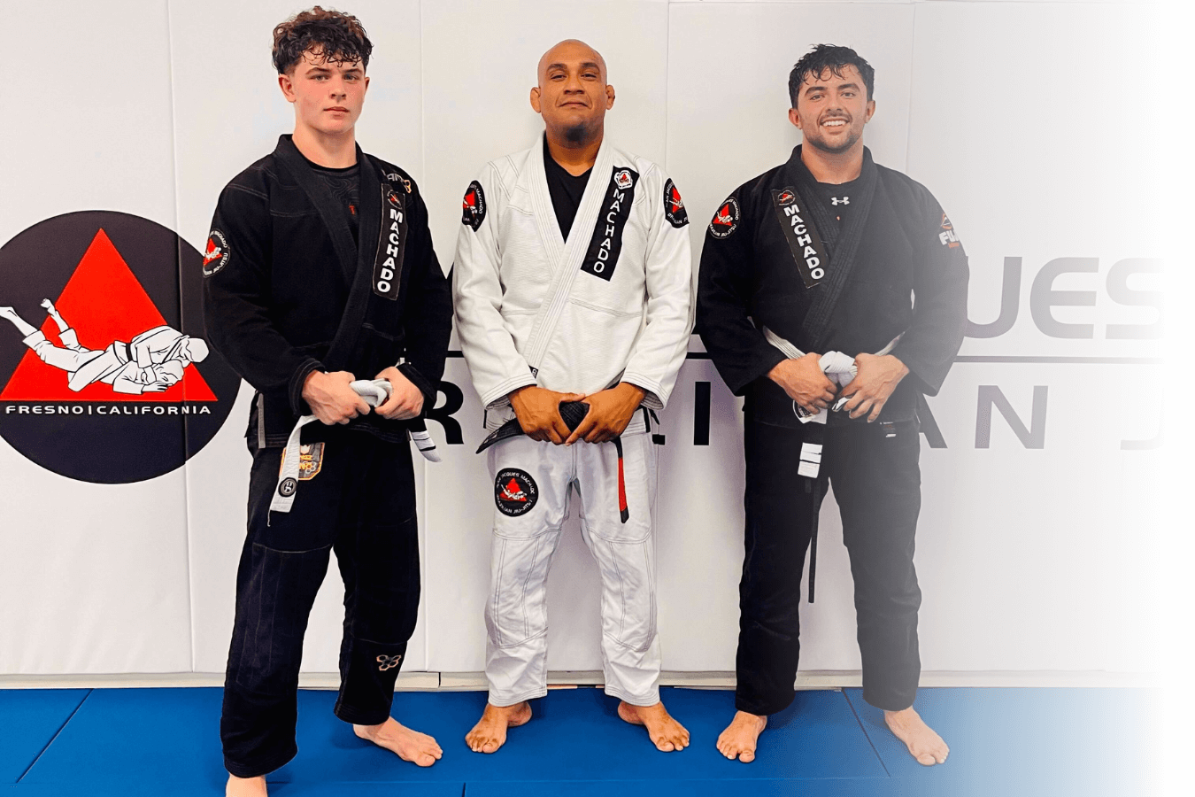 Students practicing Brazilian Jiu-Jitsu drills at Jean Jacques Machado Jiu-Jitsu Fresno in Fresno, CA for daily confidence.