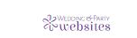 Wedding of Party Websites logo with purple floral icon and text on a white background