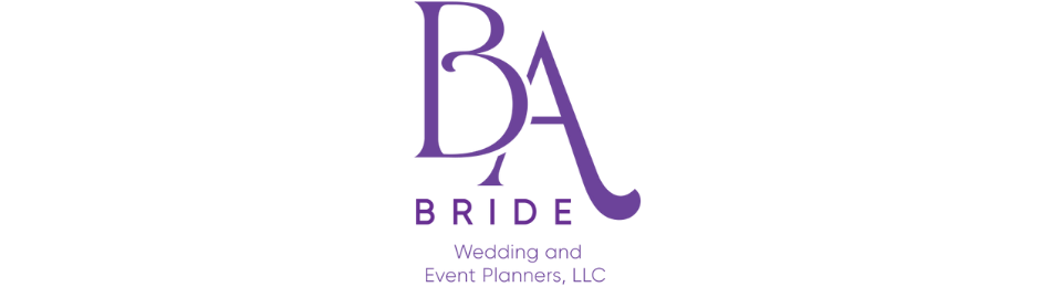 Purple “BA Bride” logo with small “Wedding and Event Planners, LLC” text on a white background