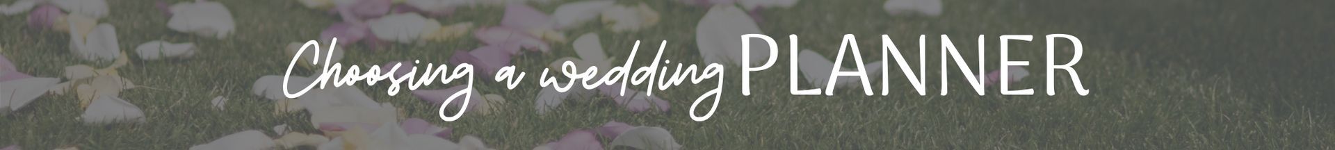 “Choosing a wedding” planner cover with white script text on a muted gray-green floral background