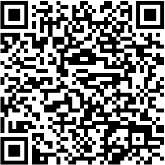 A black and white QR code square on a white background.