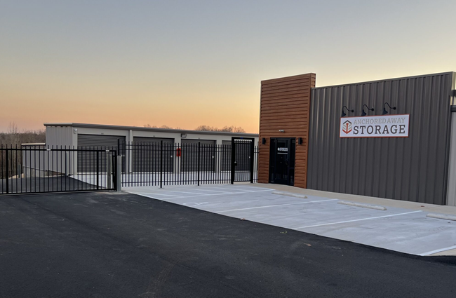 front entrance of anchored away storage facility