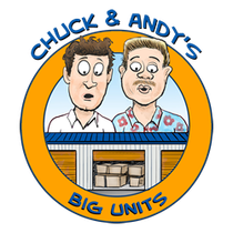 A logo for chuck and andy 's big units