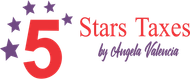 5 stars taxes by angela valencia transparent logo