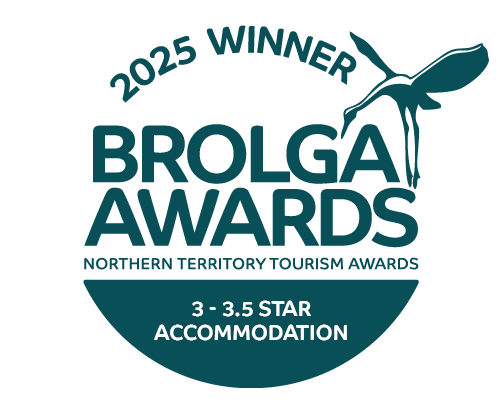 Brolga Awards 2024 winner seal. Blue and white with text