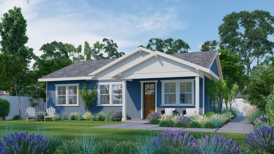 A custom-designed, two-bedroom accessory dwelling unit (ADU) granny flat that was built in Los Angeles, CA.