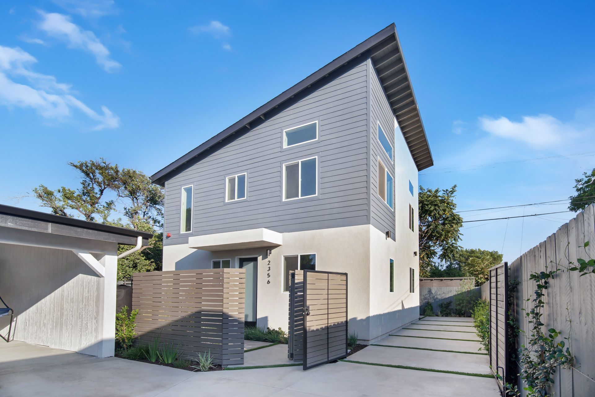 A 1200 square foot, three-bedroom, two story accessory dwelling unit (ADU) backyard home.