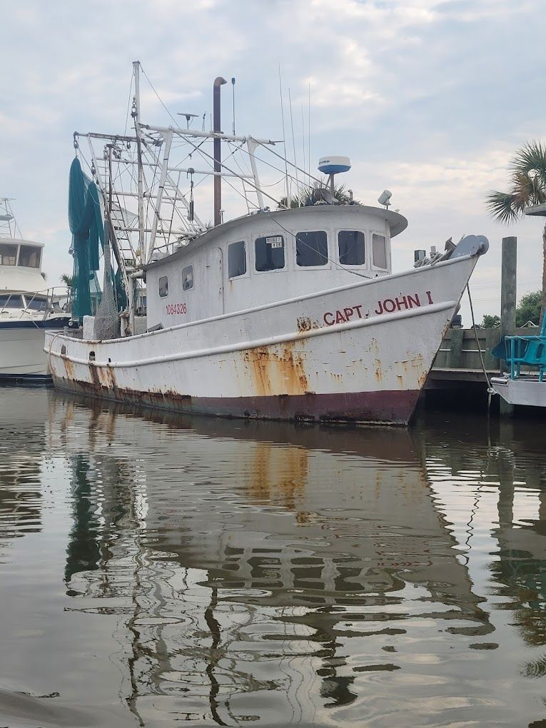 White fishing boat