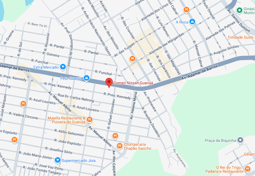 Mapa mostrando a localização 