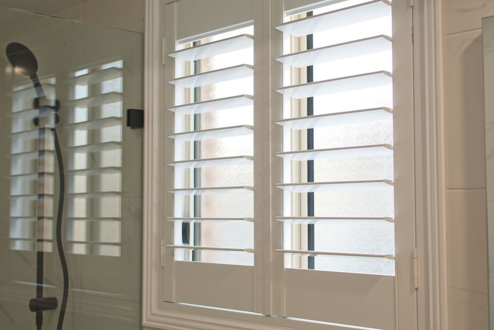 Bathroom Plantation Shutter — Goulburn, NSW — Sun Solutions Home Improvement
