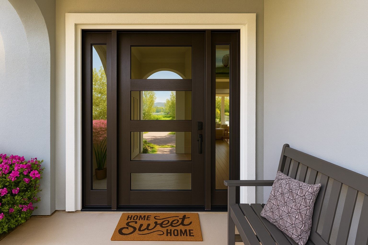 Front entry door installation by A1 Handyman in Meridian, ID