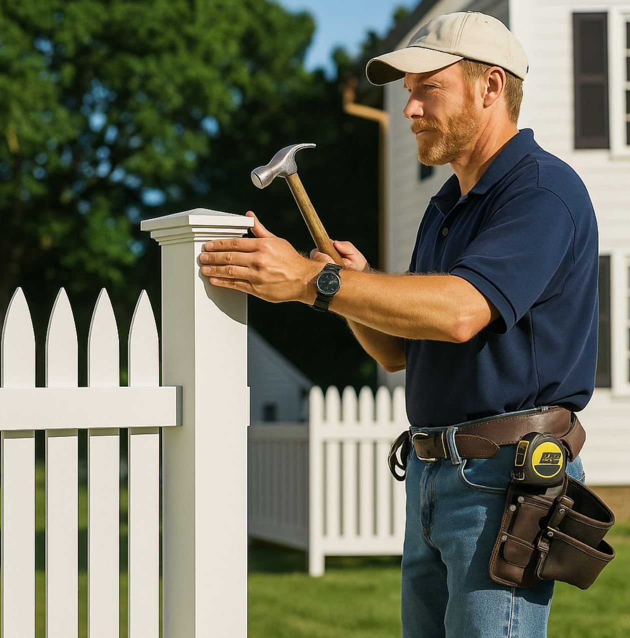 A1 Handyman technician repairing wood fence gate in Meridian, ID