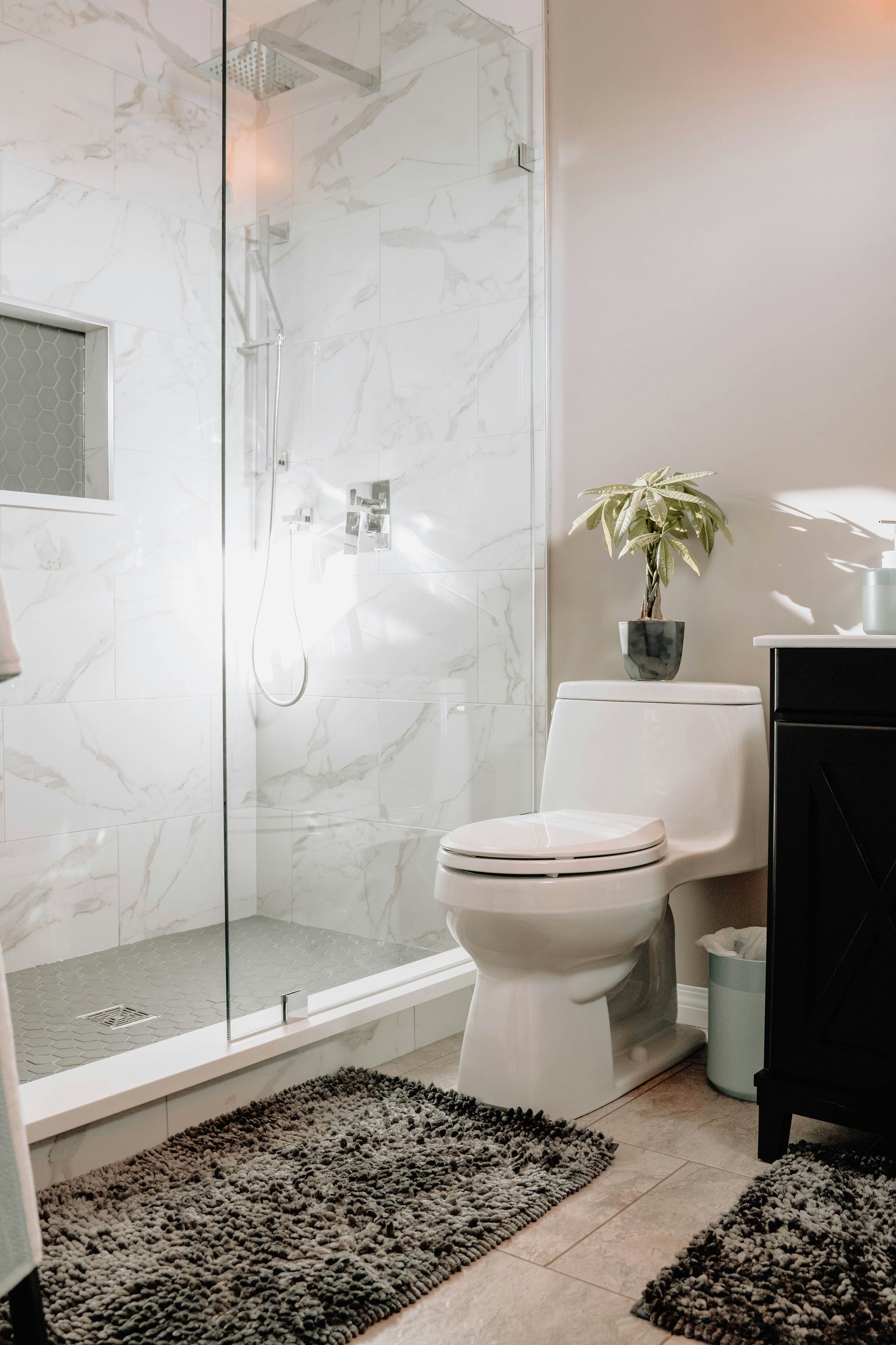 Bathroom with existing toilet and plumbing fixtures in a Boise, Idaho home serviced by A1 Handyman