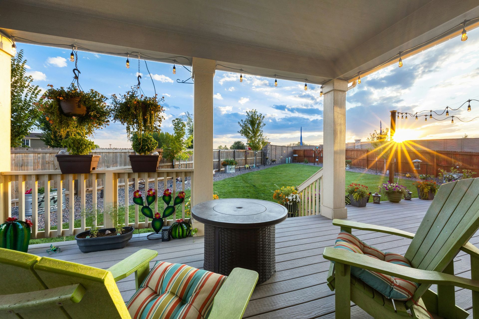 Spring-ready backyard deck in Boise, ID after seasonal home