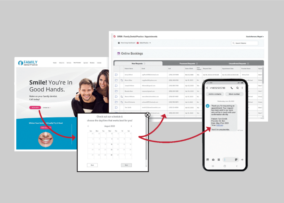 Online dental appointment booking system.