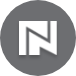 A white letter n is in a gray circle.