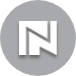 A white letter n is in a gray circle.
