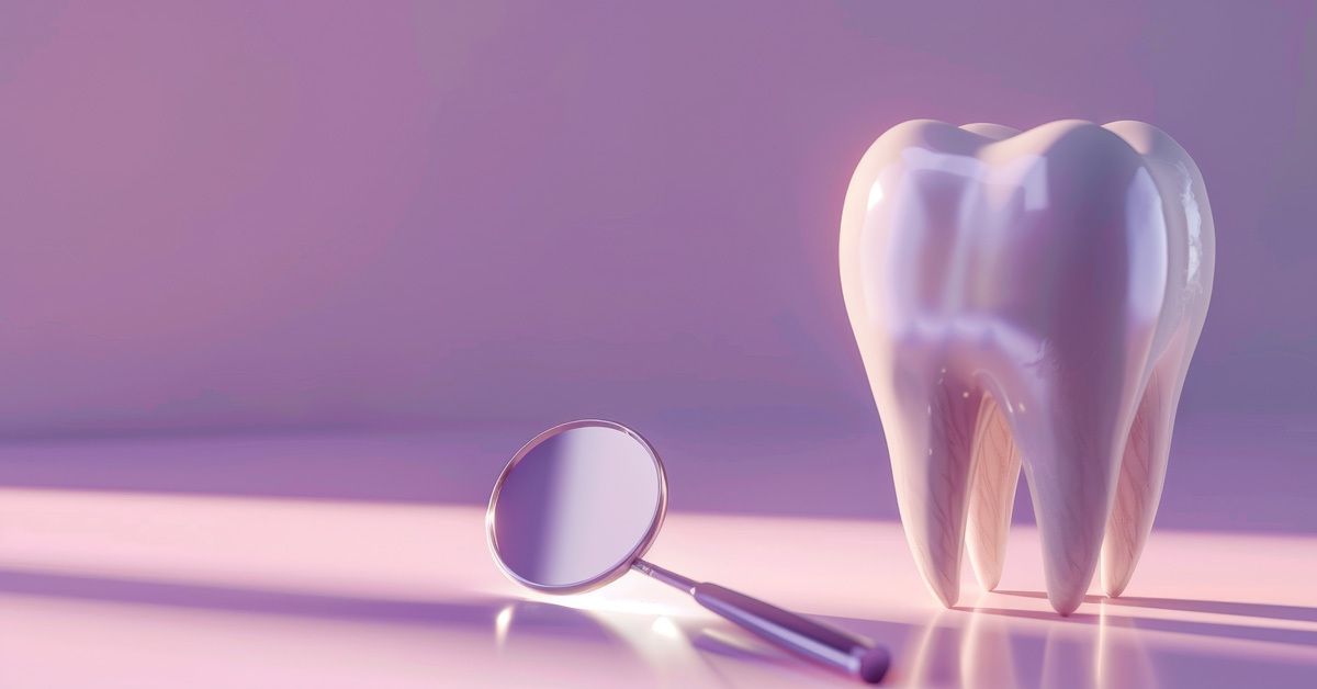 3D tooth and dental mirror representing dental call conversion and patient growth.