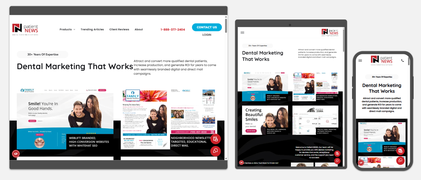 Aligned Dental Partners website responsiveness to all platforms