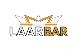 LAARBAR logo with gold and black crown above bold black and gold text