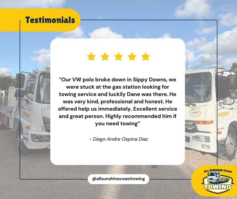 All Sunshine Coast Towing Testimonial