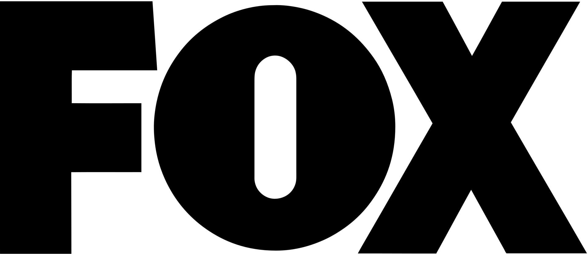 A black and white fox logo on a white background