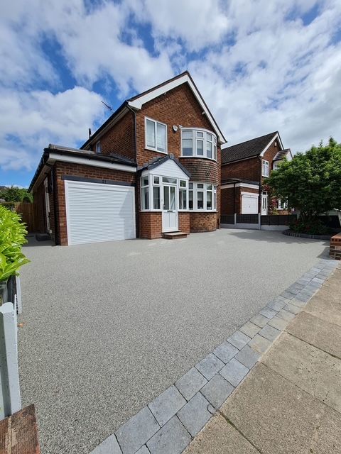 round patio being laid