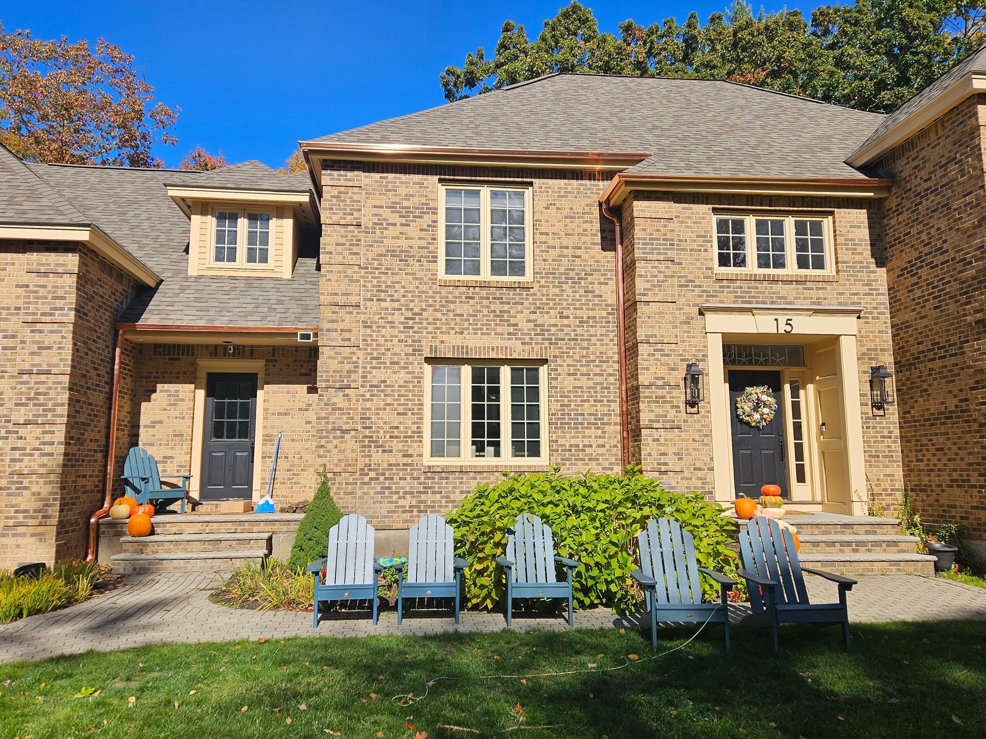 5-inch K-style copper gutters installed on a home in Portsmouth, New Hampshire