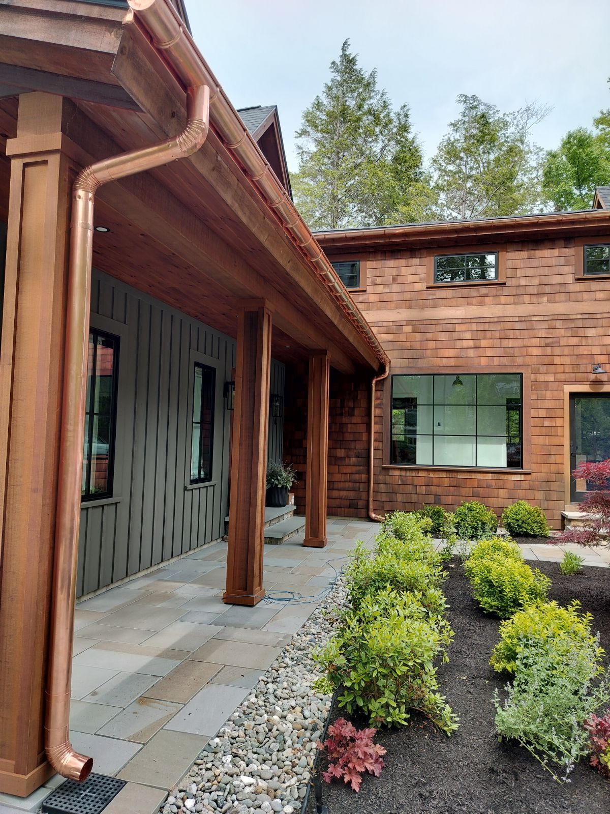 Half Round Copper Gutters Installed by New England Gutter Systems