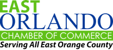 Logo for East Orlando Chamber of Commerce. Green 