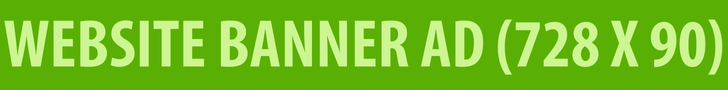 Green banner with text 