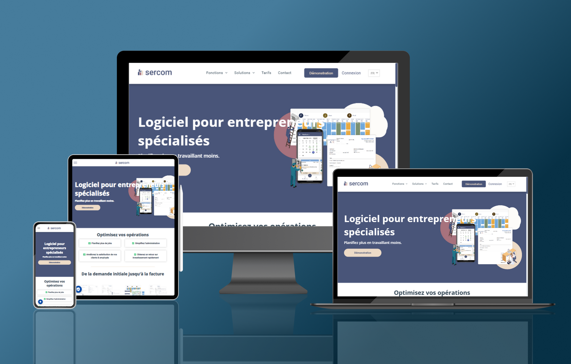 Prévisualisation du site Sercom.io