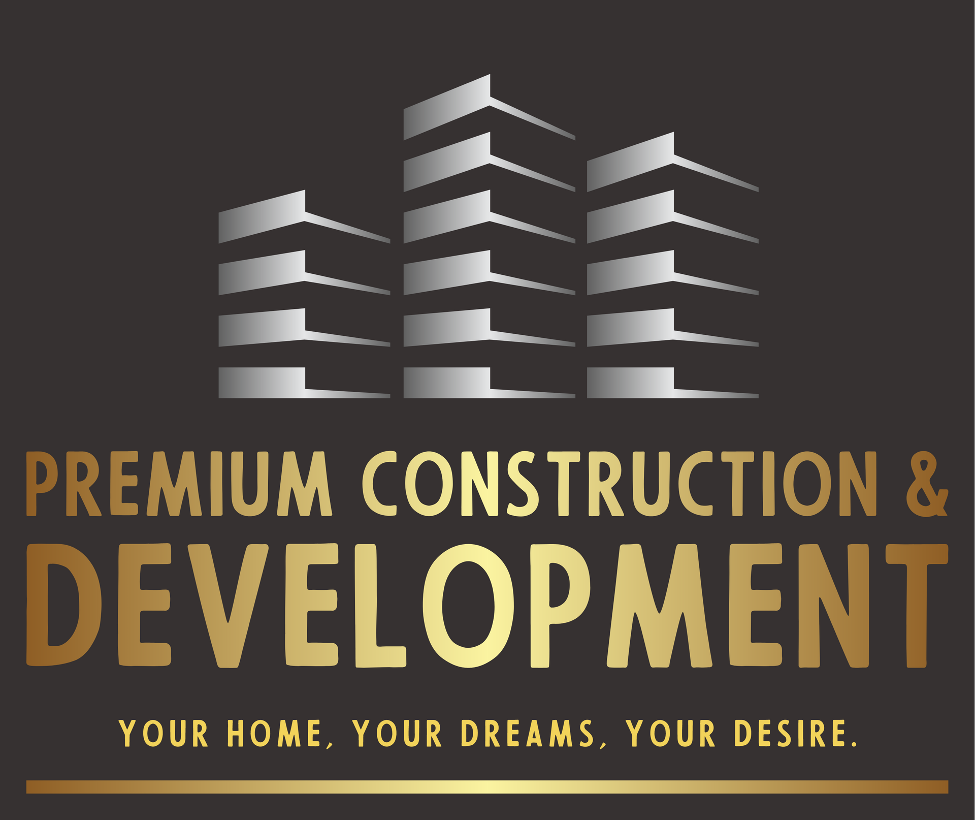 Logo: Silver skyscrapers over gold 