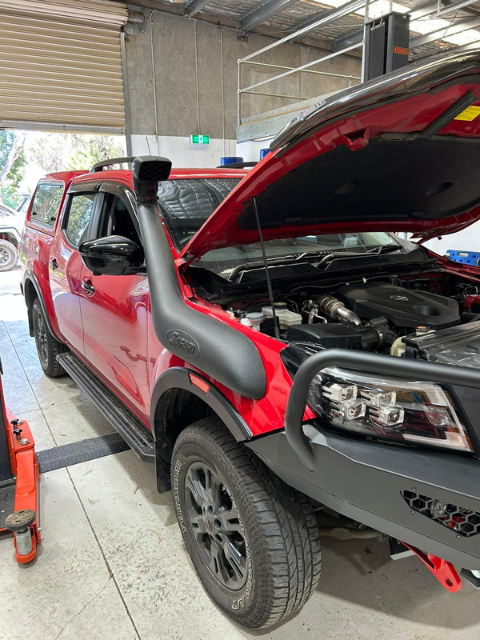 Red Nissan with New Snorkel | Wallan, VIC | RooSpeed 4X4