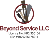 Beyond Service LLC logo with tools inside a red circle and license and EPA numbers below