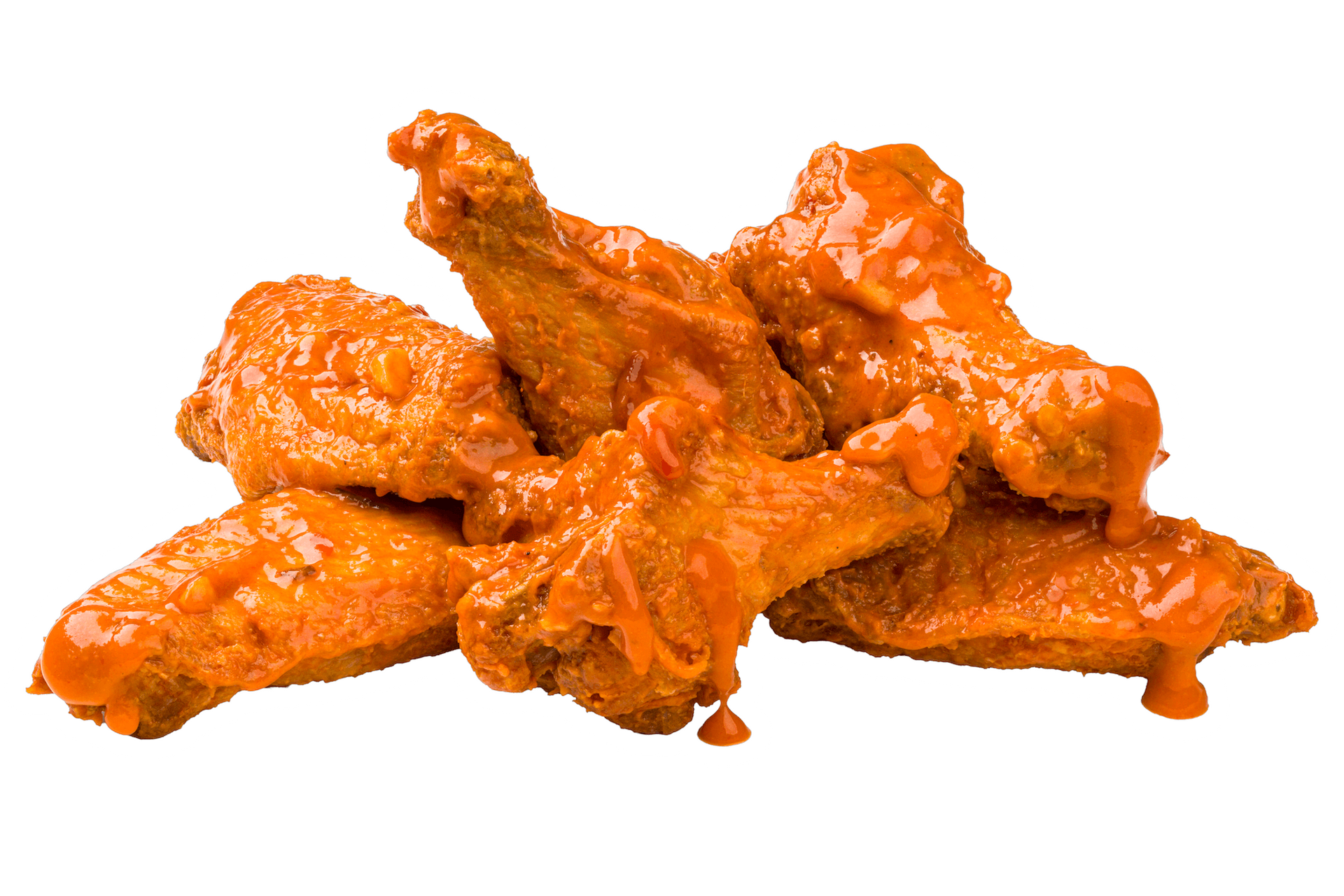 A pile of buffalo stampede chicken wings.