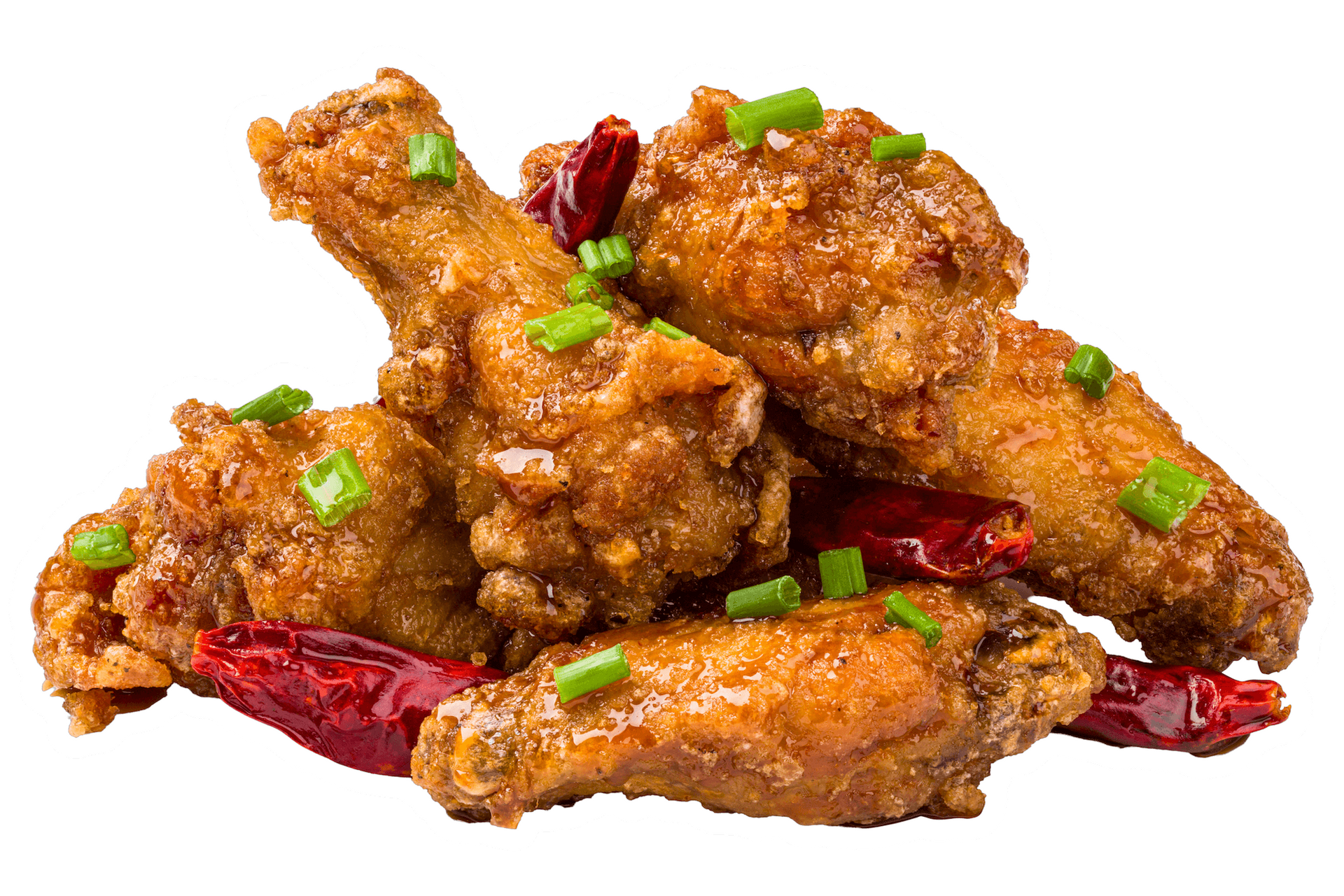 A pile of Dragon chicken wings.