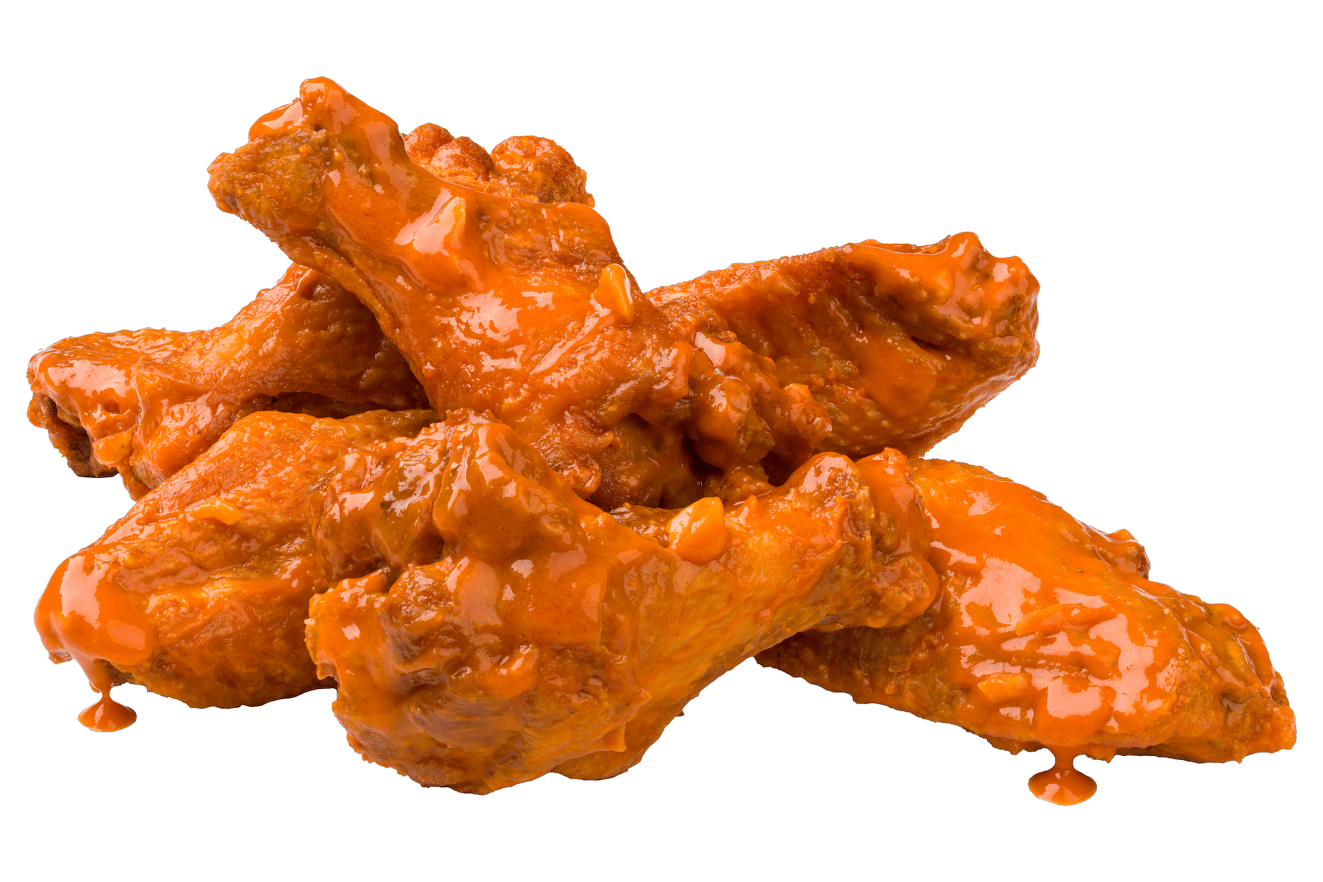 A pile of fire wing chicken wings.