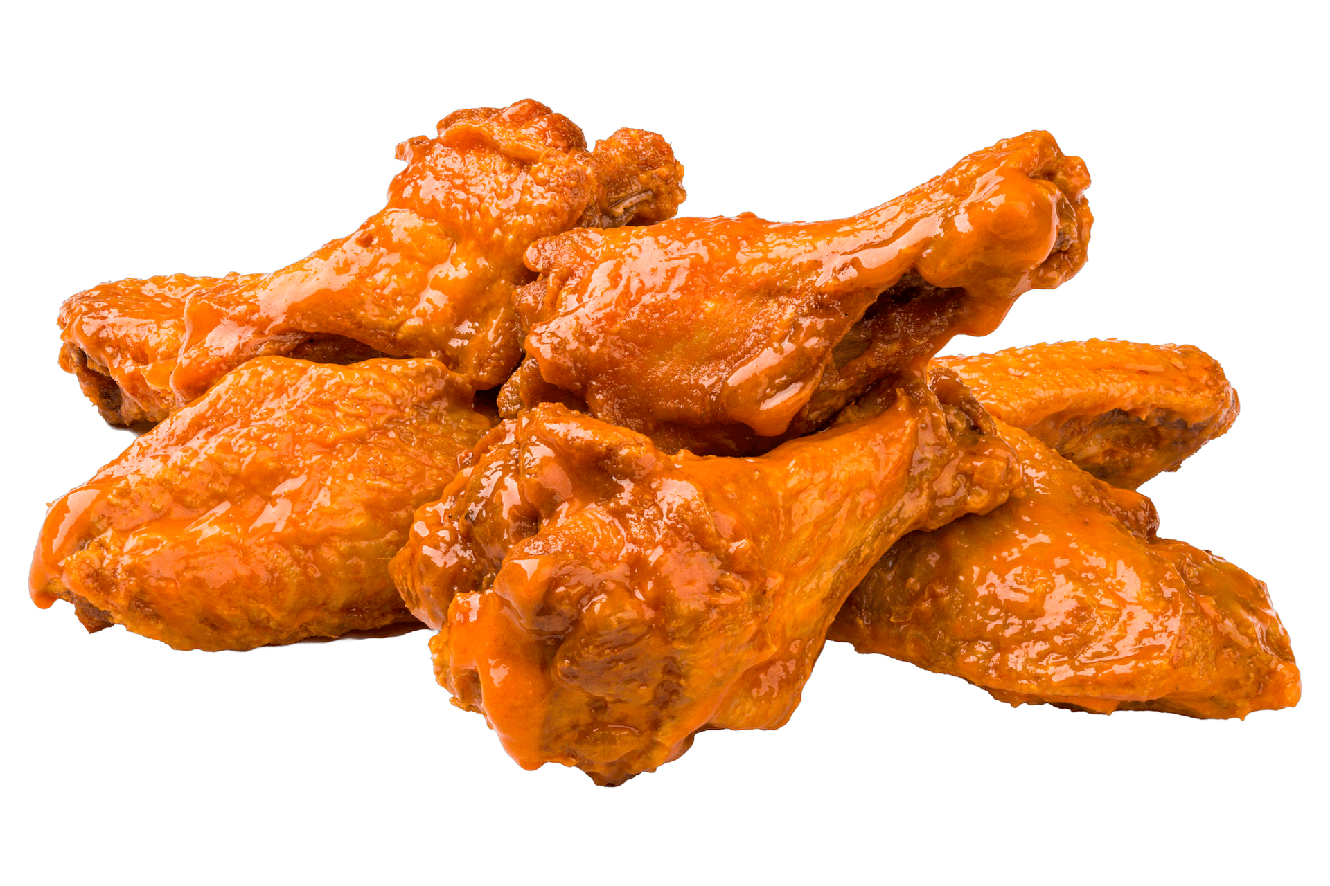 A pile of buffalo chicken wings.