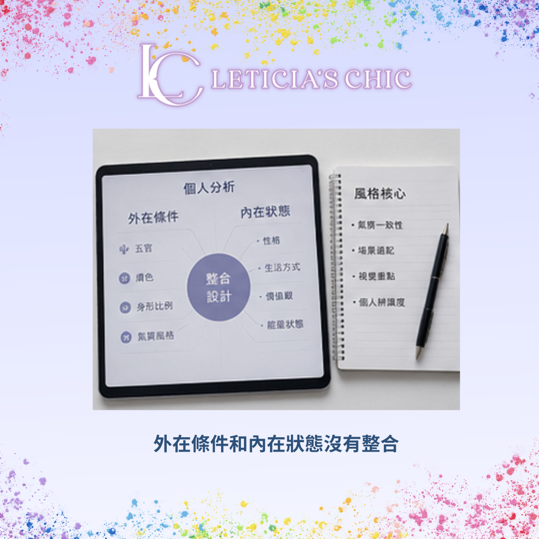 外在分析色彩顏型骨架與內在喜好生活角色整合成風格校準方向