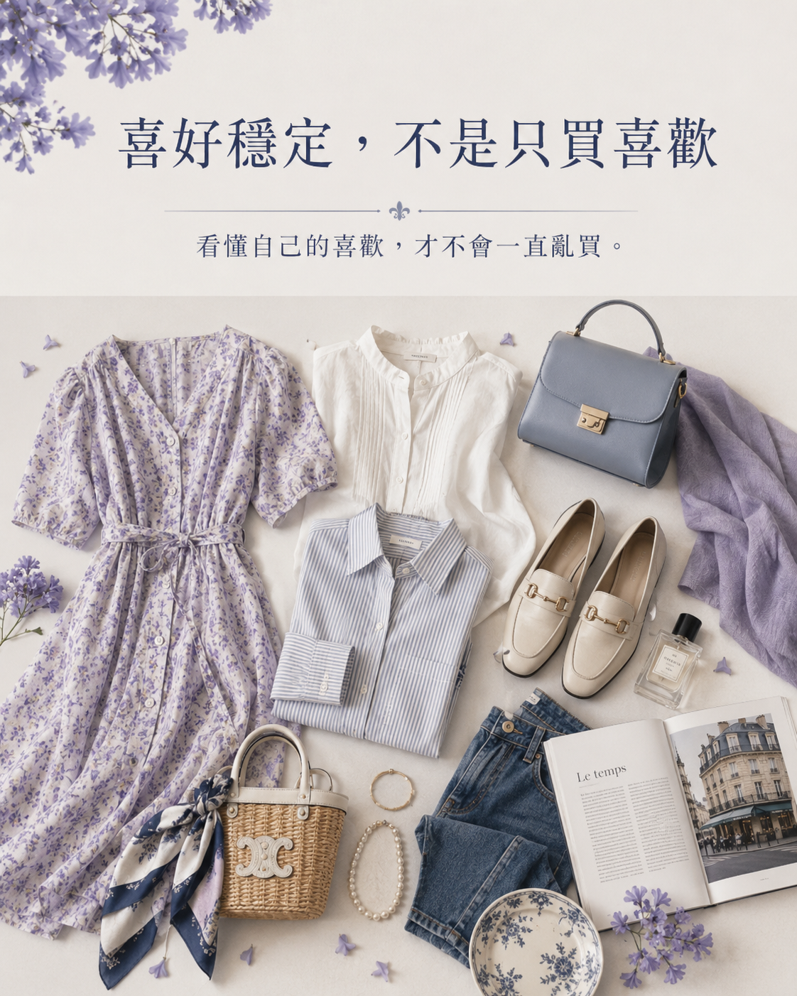 喜歡的華麗洋裝與日常襯衫褲裝並排，呈現喜好需要被整理與生活化