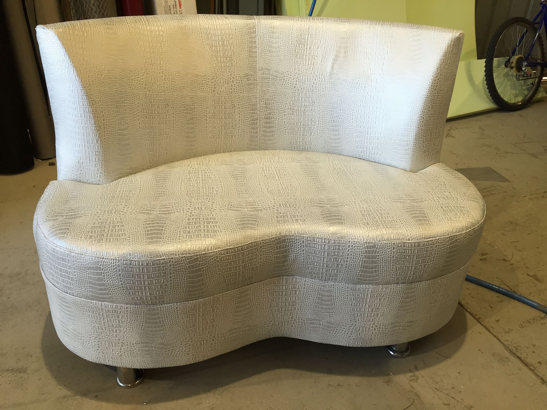 Crocodile skin nIghtclub love seat