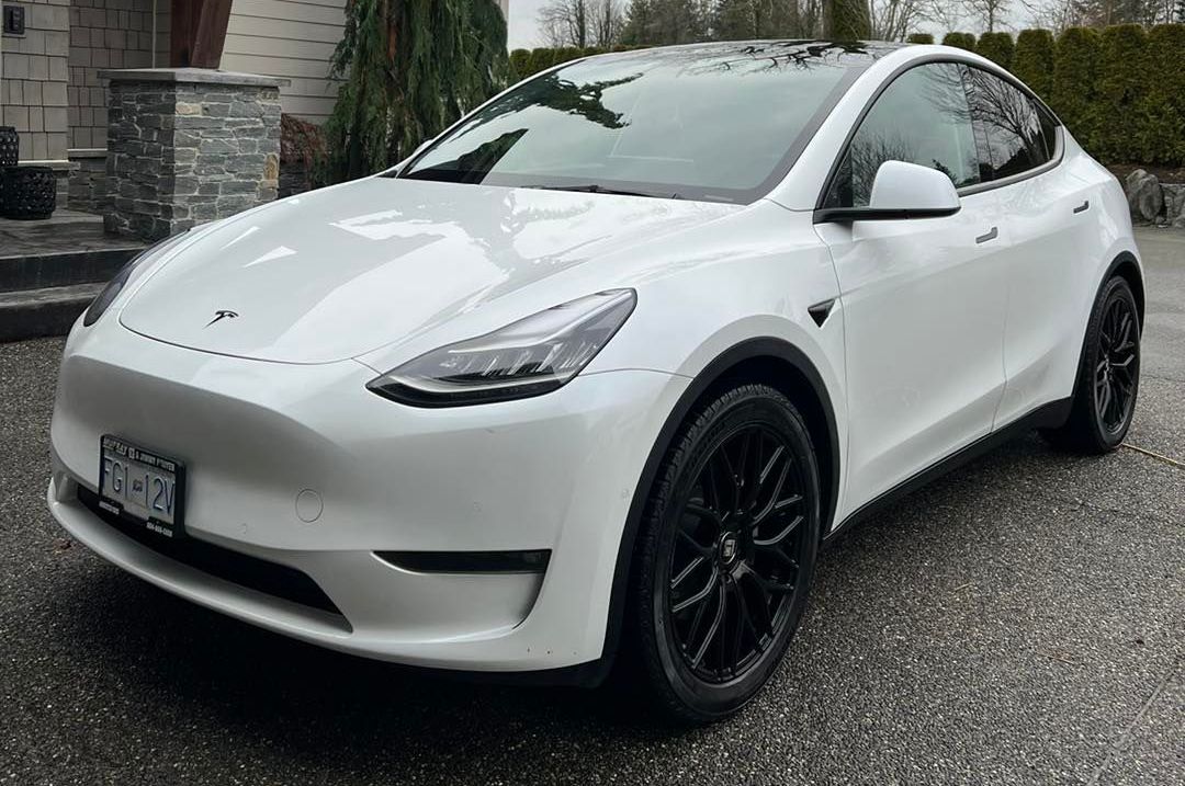 white car with window tint