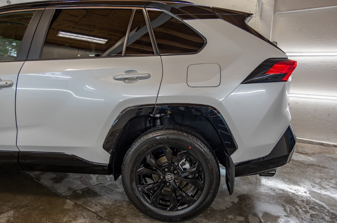 white car with window tinting