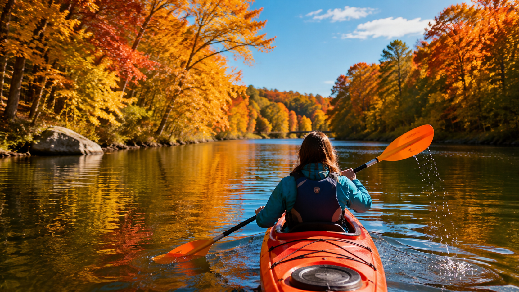 kayaking locations near Mystic CT autumn river kayaking
