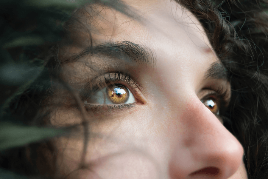 Photo of a woman's eyes. 