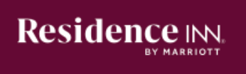 Residence Inn by Marriott logo on a burgundy background.
