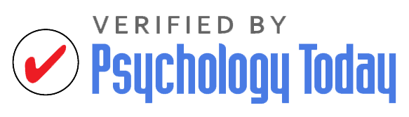 A logo for psychology today with a red check mark