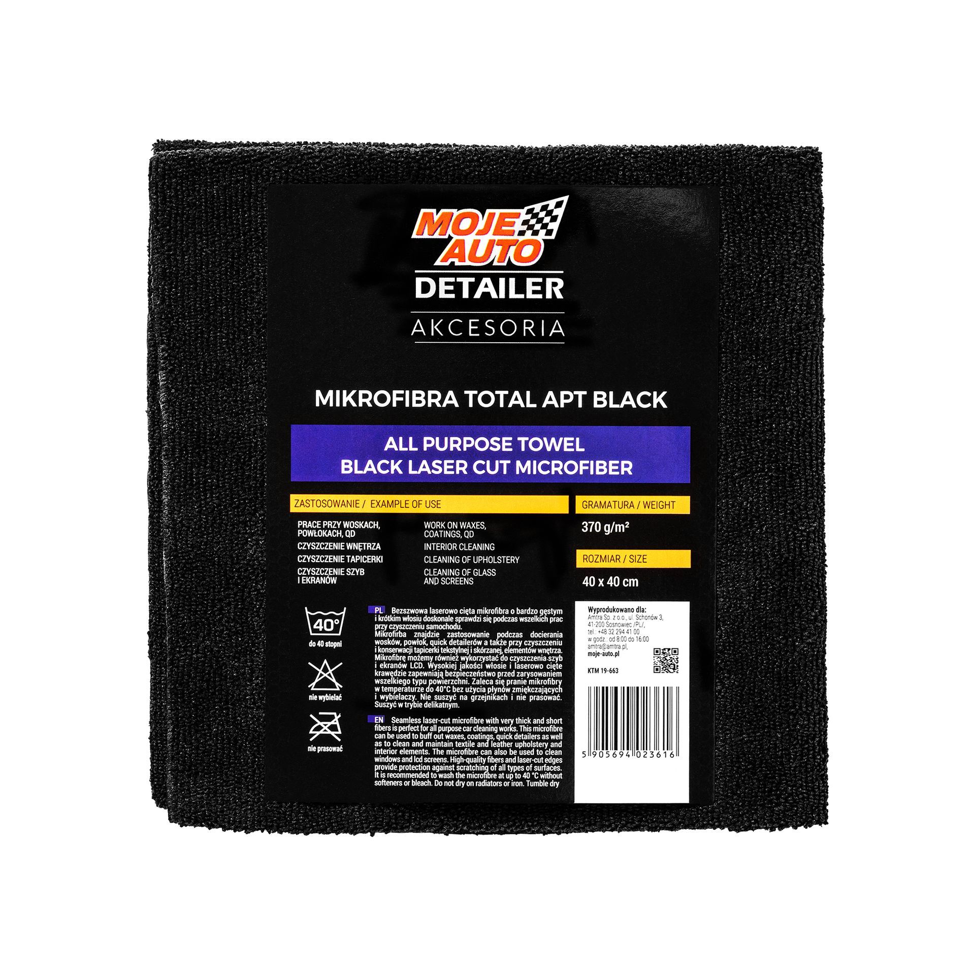 Moje Auto - Microvezeldoek - zwart - 19-663