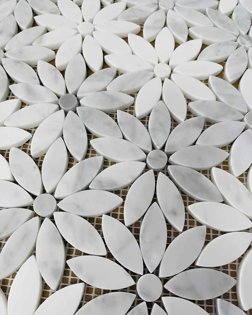 A Close Up Of A Mosaic Of White Flowers โ Tile Centre NT In Winnellie, NT